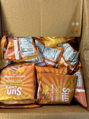 2 40 count boxes of harvest cheddar sun chips, good until January 2026