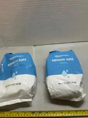 2 3 pound bag of Amazon basic fragrance free Epsom salt