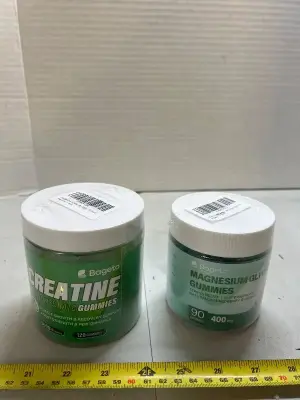 1 120 count jar of creatine monohydrate gummy‘s apple flavor good until 2027 90 count jar of magnesium glycinate Gummies