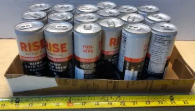 18 cans rise nitro cold brew coffee exp:01/24/2026