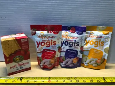 6 pack always organic unfrosted berry strawberry toaster Pattie’s exp:03/25/2026, happy baby organic yogis 3 bags 1oz exp:11/08/2026