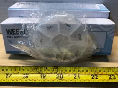 3 rectangle pill organizers one round pill organizer