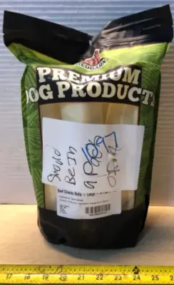 4 beef cheek rolls (opened) for dogs