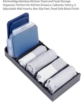 Bamboo kitchen towel organizer (similar to image)