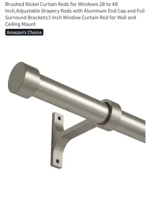 Brushed nickel bathroom/kitchen rod (similar to image)