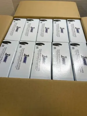 10 100 pack boxes of size medium black exam gloves no latex