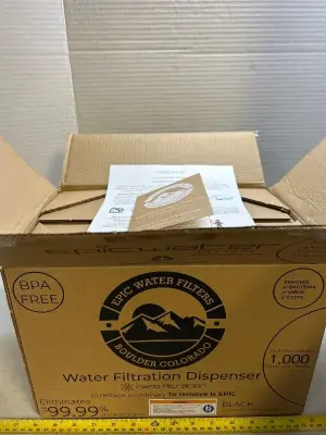 water filter trashcan dispenser eliminates up to 99.9% of contaminate 2.2 gallon capacity