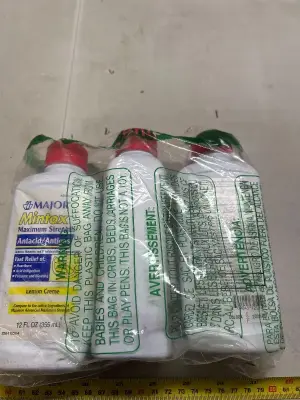 three bottles 12 fluid ounces of maximum strength and acid lemon cream flavor good till July 2027