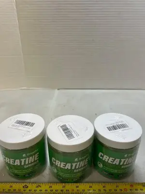 3 120 jars of creatine, monohydrate gummy’s apple flavored good May 2027