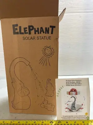 elephant solar statue with lights