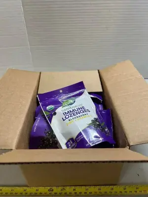 12. Count 24 packs of immune lozenges, zinc, and vitamin C Best Buy, May 2027.