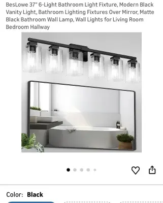 37” 6 light bathroom light fixture