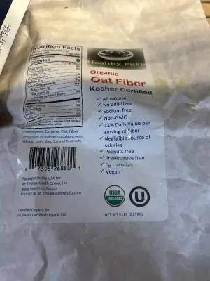 5 pounds of organic oat fiber kosher certified