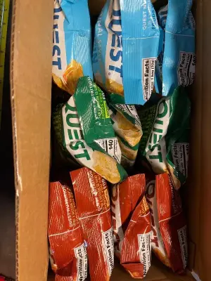 variety box of quest chips