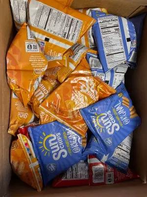 variety box of sun chips (mostly in date)