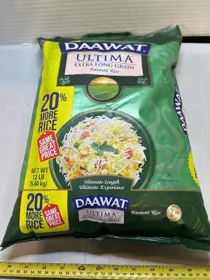 12 pounds of extra long grain basmati rice, two years aged