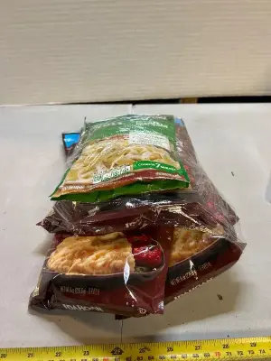 A lot of Idahoan instant potatoes, and one bag of no Parmesan noodles