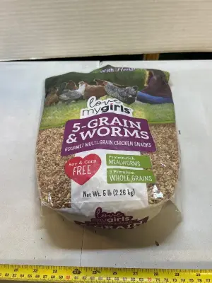 5 pounds of soy and corn free five grain and worms, gourmet multi grain chicken snacks