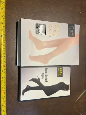 2ct sheer ankle socks , tummy control tights