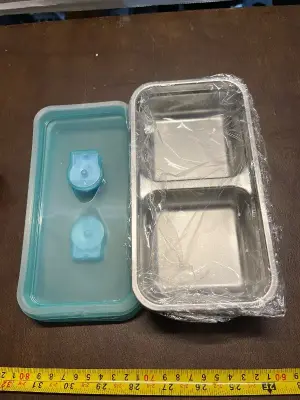 stainless steel Tupperware with lids