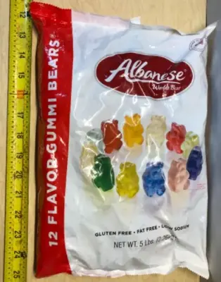 5lb gluten free, fat free, low sugar 12 flavor gummy bears exp:01/23/2027