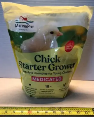 5lb medicated chick starter grower complete crumbles for young chickens exp:05/08/2025