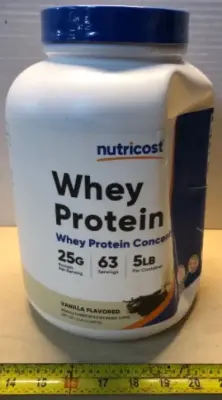 5lb whey protein concentrate vanilla flavor exp:07:2028 (lid busted)