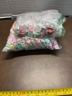 hershey kisses assortment, & candy hearts