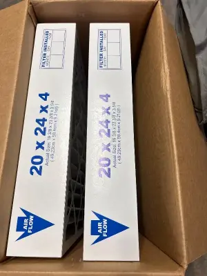 two pack of 20” x 24” x 4” air filters