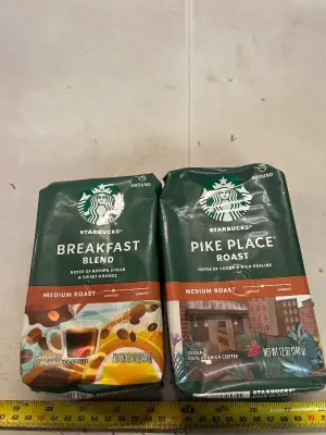 two count 12 ounce bags of Starbucks ground coffee, medium roast