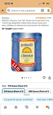 2ct Double Zero Flour Extra Fine, 11 lbs