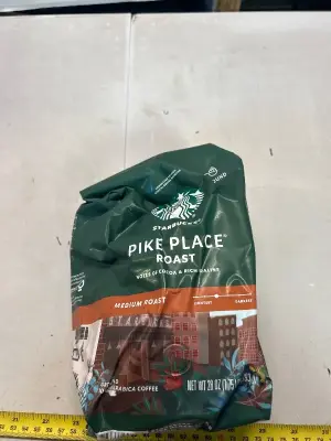 28 ounce bag of Starbucks pike place roast medium roast ground coffey best before March 15, 2026