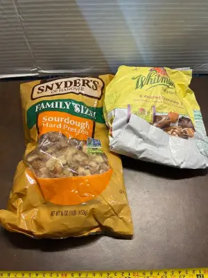 assorted chocolates , sourdough hard pretzels