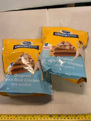 two bags of pedigree, dental dog treats