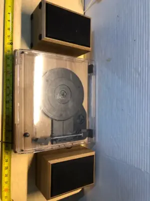 Victrola record player with 2 speakers (powers on)