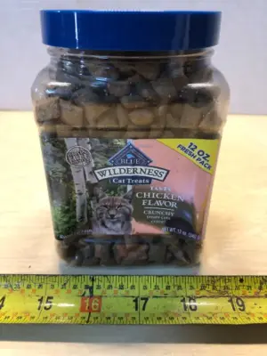 12oz blue buffalo wilderness cat treats exp:10/08/2026