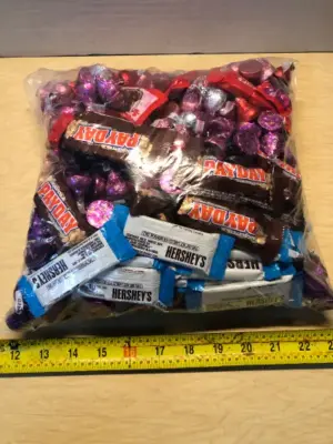 Bag of valentines candy