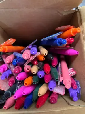 box of social worker pens