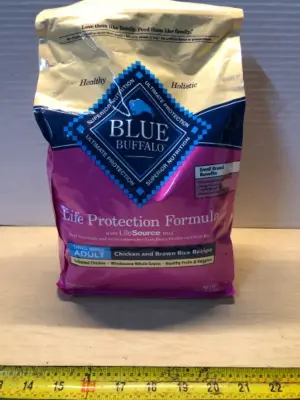 5lb blue buffalo small adult life protection dog food (opened)