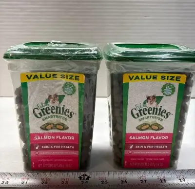 (2) 16oz Feline Greenies exp:10/26