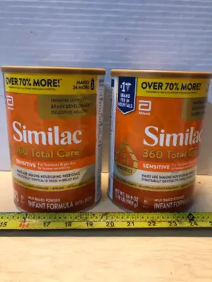 2 cans 34oz similac 360 total care infant formula exp:12/1/26