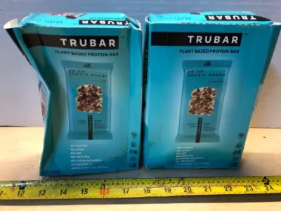2 boxes trubar plant based protein bars 12 bars per box exp:7/12/26