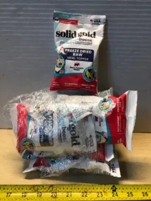 8 bags soils gold freeze dried raw meal topper for dogs