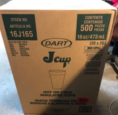 Box of 16oz insulated cups 500pc