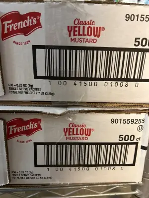 to count 500 count classic yellow mustard packets