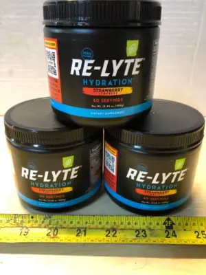 3 tubs Re-Lyte hydration dietary supplement exp:7/30