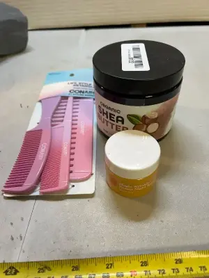 16 ounces of organic Shea, butter, three pack comb set 1 ounce of magic wrinkle eraser night balm