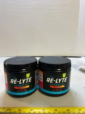 to count 60 serving jars of hydration drink, mixed strawberry lemonade flavor in date