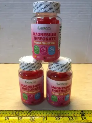 3 bottles 60 gummies each magnesium threonate exp:5/18/27