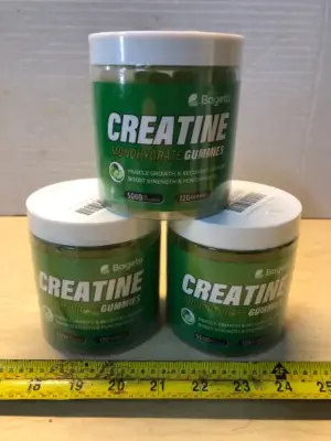 3 tubs 120 gummies each creatine monohydrate exp:5/8/27